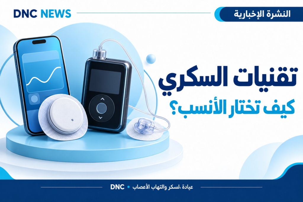 رسم توضيحي من DNC News: تقنيات السكري: كيف تختار الجهاز الأنسب؟